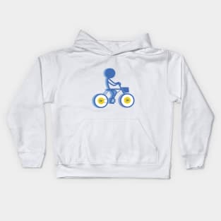 Slow motion bicycle Kids Hoodie